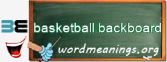 WordMeaning blackboard for basketball backboard